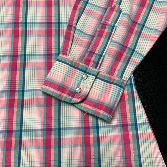 Aura by Wrangler Women's Western Shirt Pearl Snaps - Picture 5 of 9